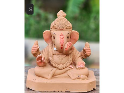 MN-002 10'Inch Eco Friendly Ganesha (Red Soil)