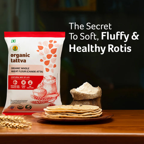 Organic Whole Wheat Flour (Chakki Atta) (Organic Tattva)