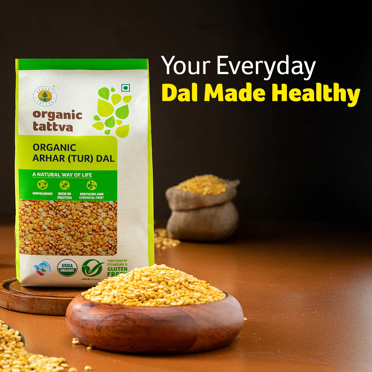 Organic Arhar (Tur) Dal (Organic Tattva)