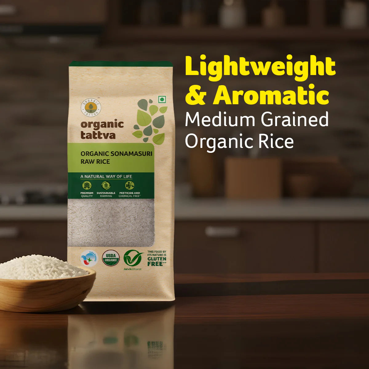 Organic Sonamasuri Rice White (Organic Tattva)