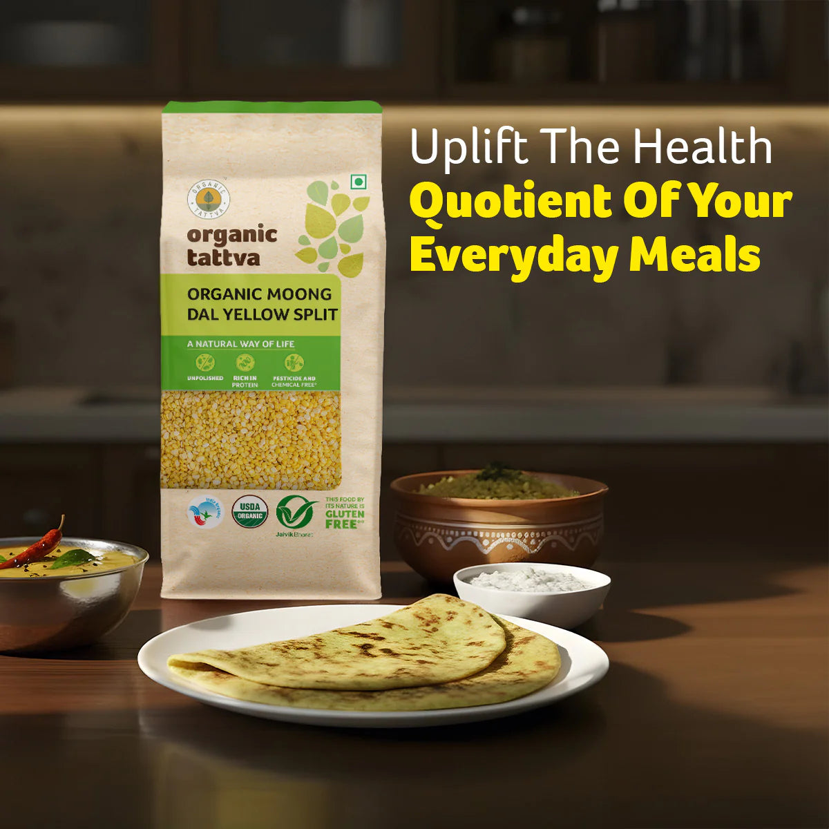 Organic Moong Dal Yellow Split (Organic Tattva)