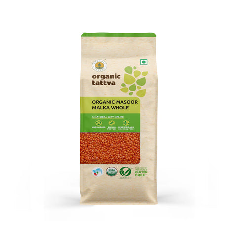 Organic Masoor Malka Whole (Organic Tattva)