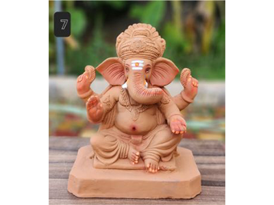 MN-007 12'Inch Eco Friendly Ganesha (Red Soil)