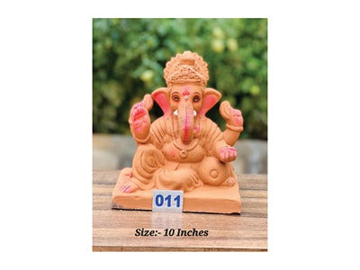 MN-011 10'Inch Eco Friendly Ganesha (Red Soil)