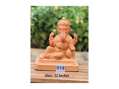 MN-018 12'Inch Eco Friendly Ganesha (Red Soil)