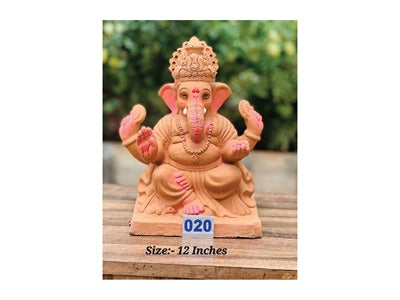 MN-020 12'Inch Eco Friendly Ganesha (Red Soil)