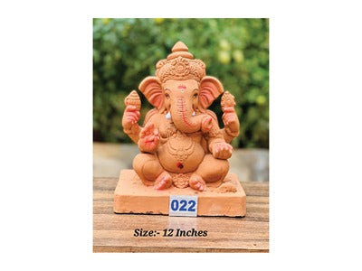 MN-022 12'Inch Eco Friendly Ganesha (Red Soil)
