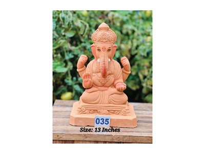 MN-035 13'Inch Eco Friendly Ganesha (Red Soil)