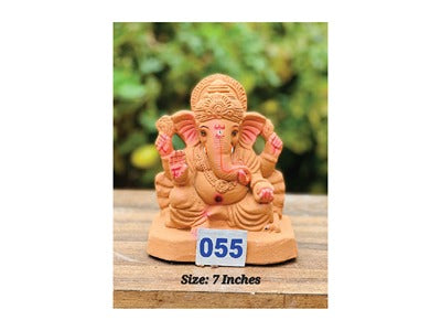 MN-055 7'Inch Eco Friendly Ganesha (Red Soil)