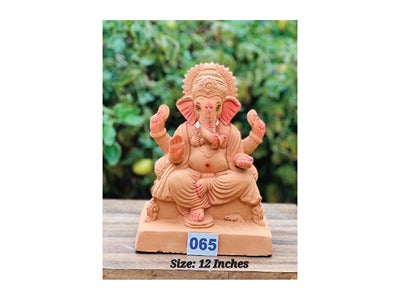 MN-065 12'Inch Eco Friendly Ganesha (Red Soil)