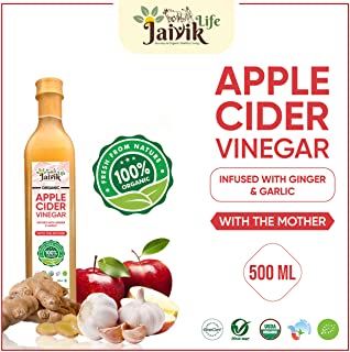 Buy Jaiviklife Organic Apple Cider Vinegar(ACV) Infused with Ginger & Garlic,500ml