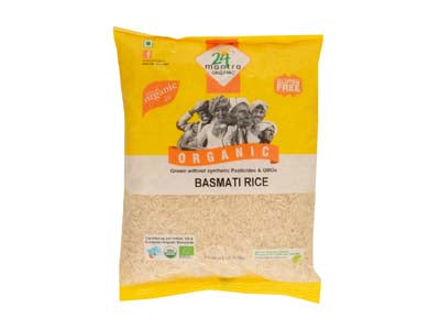 Pure Healthy Certified Organic BASMATI RICE PREMIUM BROWN by 24Mantra - Orgpick.com