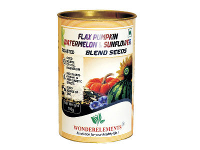 Buy Natural Roasted Flax, Pumpkin, Watermelon & Sunflower-Blend Seeds online at Orgpick