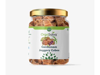 Organic Jaggery Cubes Cardamom (OrgaSatva)