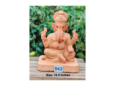 MN-043 16'Inch Eco Friendly Ganesha (Red Soil)
