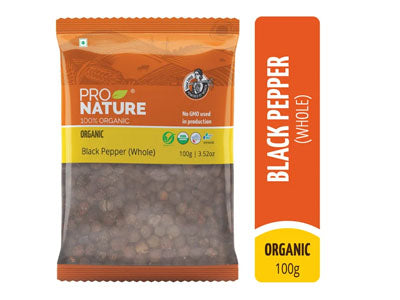 Organic Black Pepper (Whole, Kali Mirch) (Pro Nature)