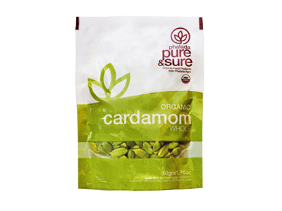 Buy Pure & Sure Organic Cardamom Whole Online,50gm-Orgpick