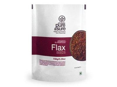 Buy Pure & Sure Organic Flax Seeds,150gm