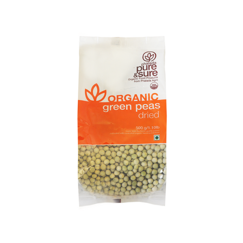 Buy Pure & Sure Organic Green Peas Dried,500gm