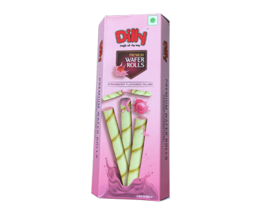 Mini Wafer Roll Strawberry (Dilly)