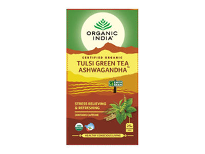 Organic Tulsi Green Tea Ashwagandha (Organic India)